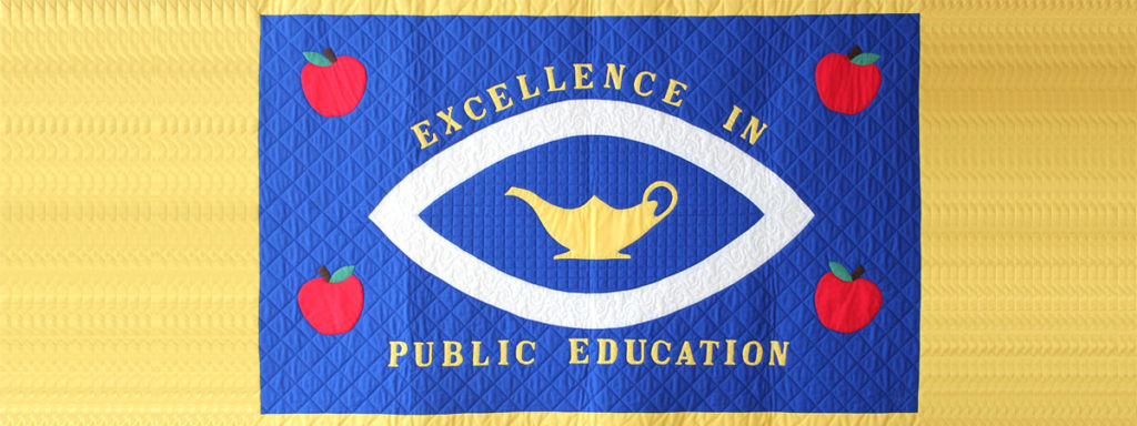 Flag with OSSTF Logo, Excellence in Education