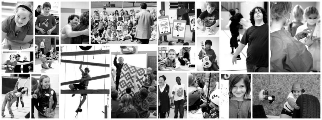 collage of Foundation for Education pictures - students experiencing workshops
