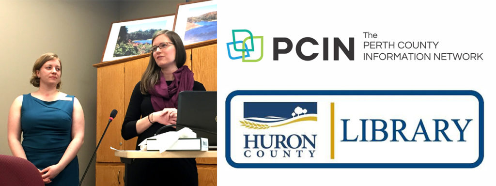 Beth Rumble (Huron County Library) and Julia Merritt (Stratford Public Library/Perth County Information Network)