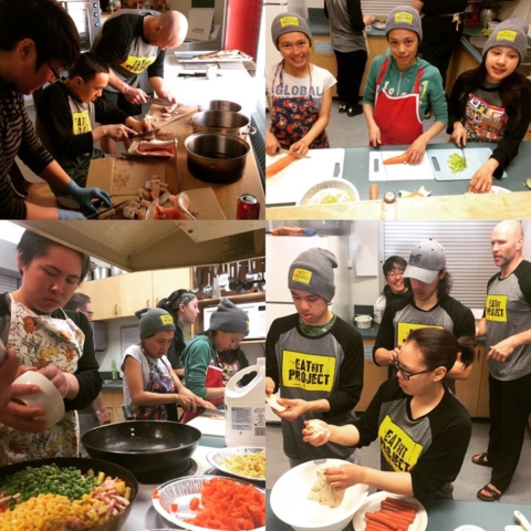 collage of cooking with Pangnirtung students