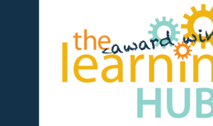 LearningHUB logo with award winning text